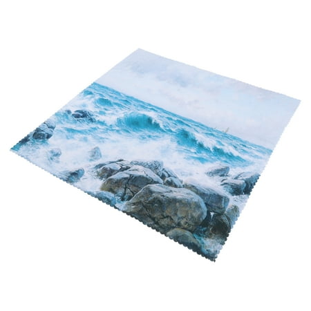 

Kitchen Tablecloths Table Cloths Polyester Fiber For Restaurant For Indoor For Picnic Sea Waving Rock Pattern 140x140cm