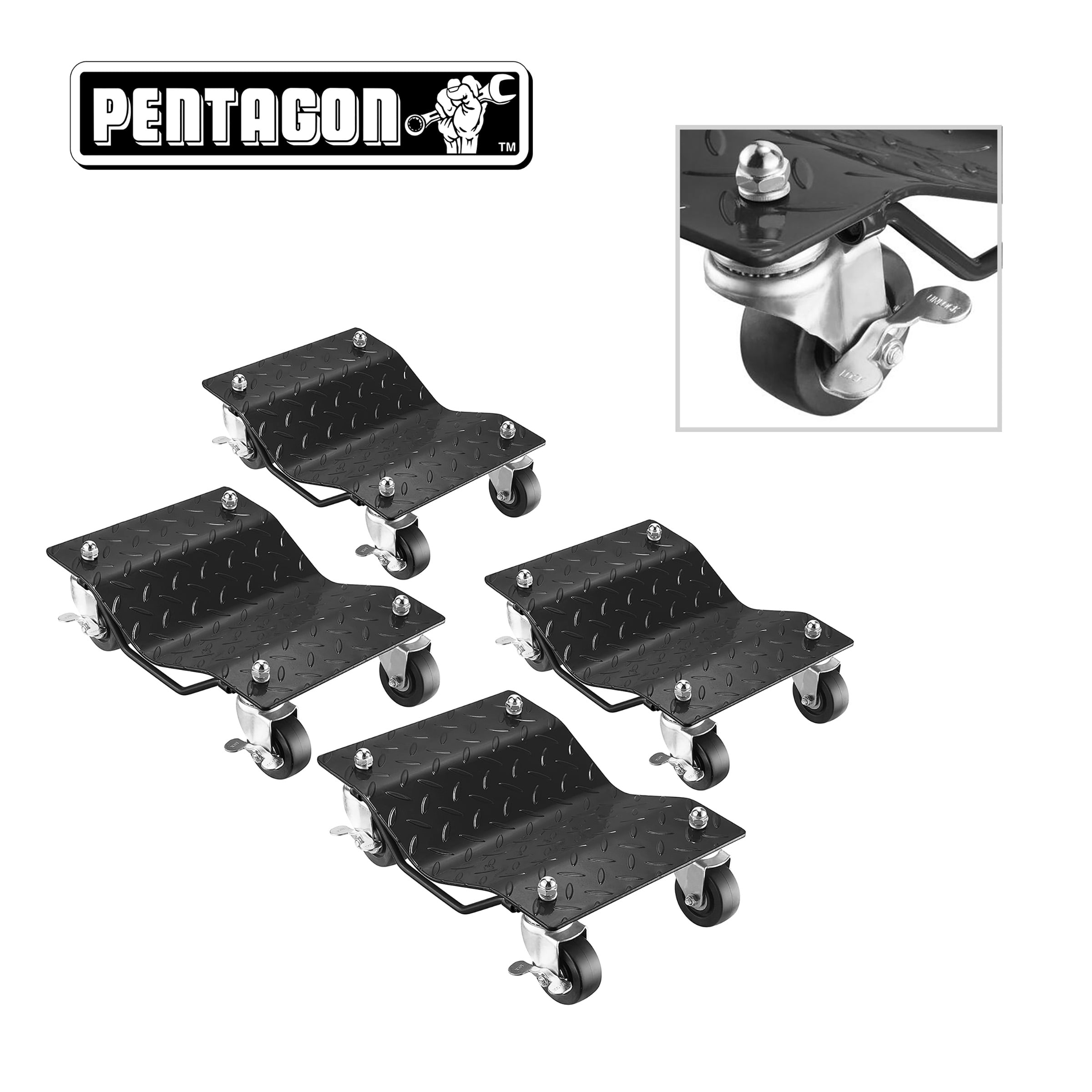 Pentagon Tool | Premium 4-Pack | Car Tire Dolly - Tire Skates