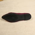 thumbnail image 5 of Gpaecead Women's Metal Embellished Flats Pointed Closed Toe Faux Suede Texture Elegant Comfort Versatile Spring Summer Shoes, Burgundy, 5 of 8