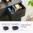 thumbnail image 3 of EDX 9 Drawer Dresser, Wide Chest of Drawers Nightstand Storage Tower Storage Fabric Dresser with Wood Top for Living Room, Bedroom, Hallway,Black, 3 of 8