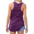 thumbnail image 2 of Casual Sleeveless Racerback Tops with Pocket Women's Basic V-Neck Tank Tops, 2 of 3