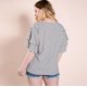 thumbnail image 5 of Camiseta de talla grande a rayas para mujer, camiseta holgada con cuello en V para viajes diarios, camiseta con manga de hoja de loto mm de grasa salvaje Zhivalor WMZL-1568-1, 5 of 7