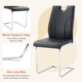 thumbnail image 5 of StnTalk Black Dining Chairs Set of 6, Modern Faux Leather Upholstered Kitchen & Dining Room Chairs with Curved Backrest Handle and Sliver Metal Legs, Comfortable Armless Side Chairs, Easy Assembly, 5 of 7