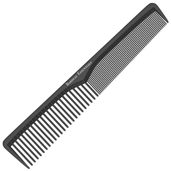 Professional 7 Inch Black Carbon Fiber Anti Static Chemical And Heat Resistant Comb For All Hair Types | Fine and Wide Tooth Men Women