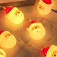 thumbnail image 4 of 20 Light Santa Head String Light - 118 Inch Christmas Santa Claus Decorations String Lights, 3D Santa Claus Novelty Fairy Lights for Party Home Xmas Tree Decor, 4 of 9