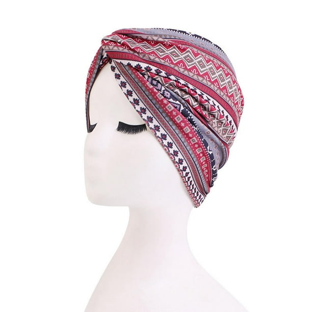 Gorro de Quimio Hugo para Mujer Turbante Étnico Vino Rojo