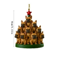 SLYNSHome Cute Dog Christmas Ornament,Puppy Acrylic Stacking Tree Hanging Ornament Animal Stack Pendant Gift for Dog Lover