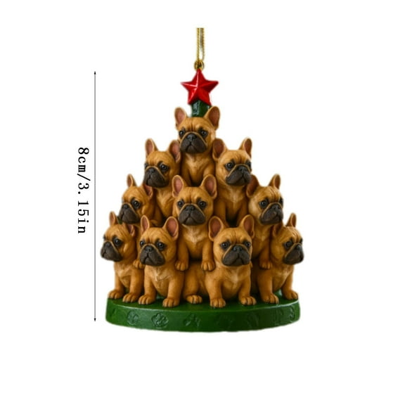 SLYNSHome Cute Dog Christmas Ornament,Puppy Acrylic Stacking Tree Hanging Ornament Animal Stack Pendant Gift for Dog Lover