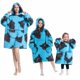 thumbnail image 1 of Sudadera con capucha a juego para la familia para mujer, manta de Sherpa de franela de felpa de gran tamaño, sudadera cálida para Halloween, ropa de casa gruesa para mujer, invierno, 1 of 4