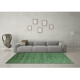 thumbnail image 3 of Ahgly Company Machine Washable Indoor Square Abstract Turquoise Blue Modern Area Rugs, 7' Square, 3 of 4