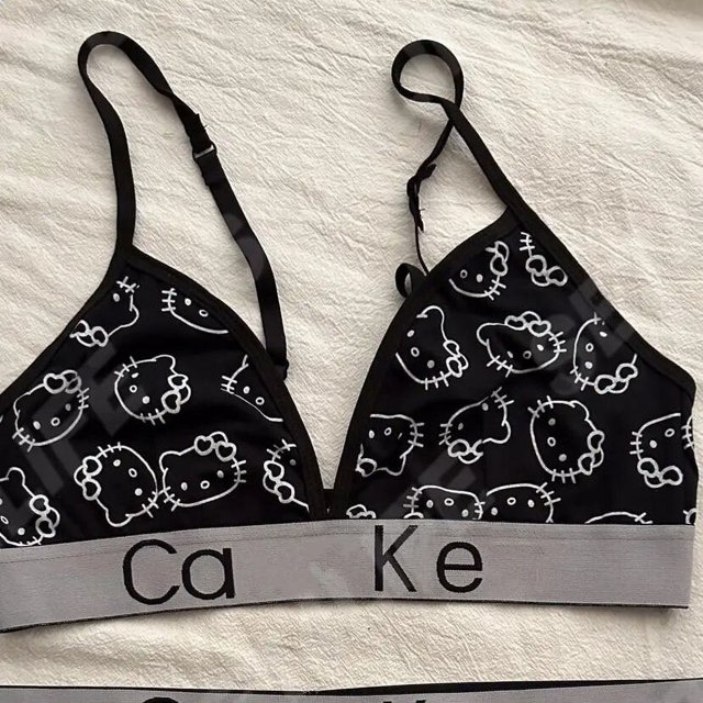 Nuevo Sanrio Hello Kitty pantalones Anime pareja ropa interior conjunto Y2K chicas picantes Sexy cómodo sujetador deportivo elástico sin anillos de acero