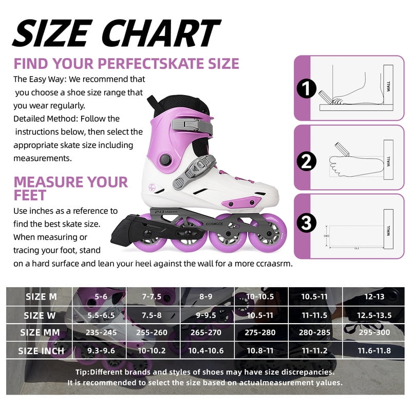 Professional Inline Skates for Women Men, COSMOID Roller Blades Adult Male Female, Size 5-13，Professional Fitness Roller Skates Blades for Unisex