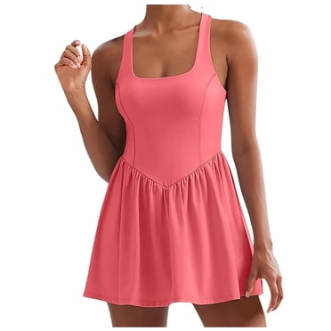 Women's Quick Dry Tennis Dress - Solid Color, A-Line Fit, Puff Sleeves, Stretchy Polyester/Spandex - S-XXL for Summer Sports