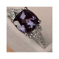 thumbnail image 2 of Alexandrite statement ring cushion cut, June birthstone, color changing ring, 2 of 4