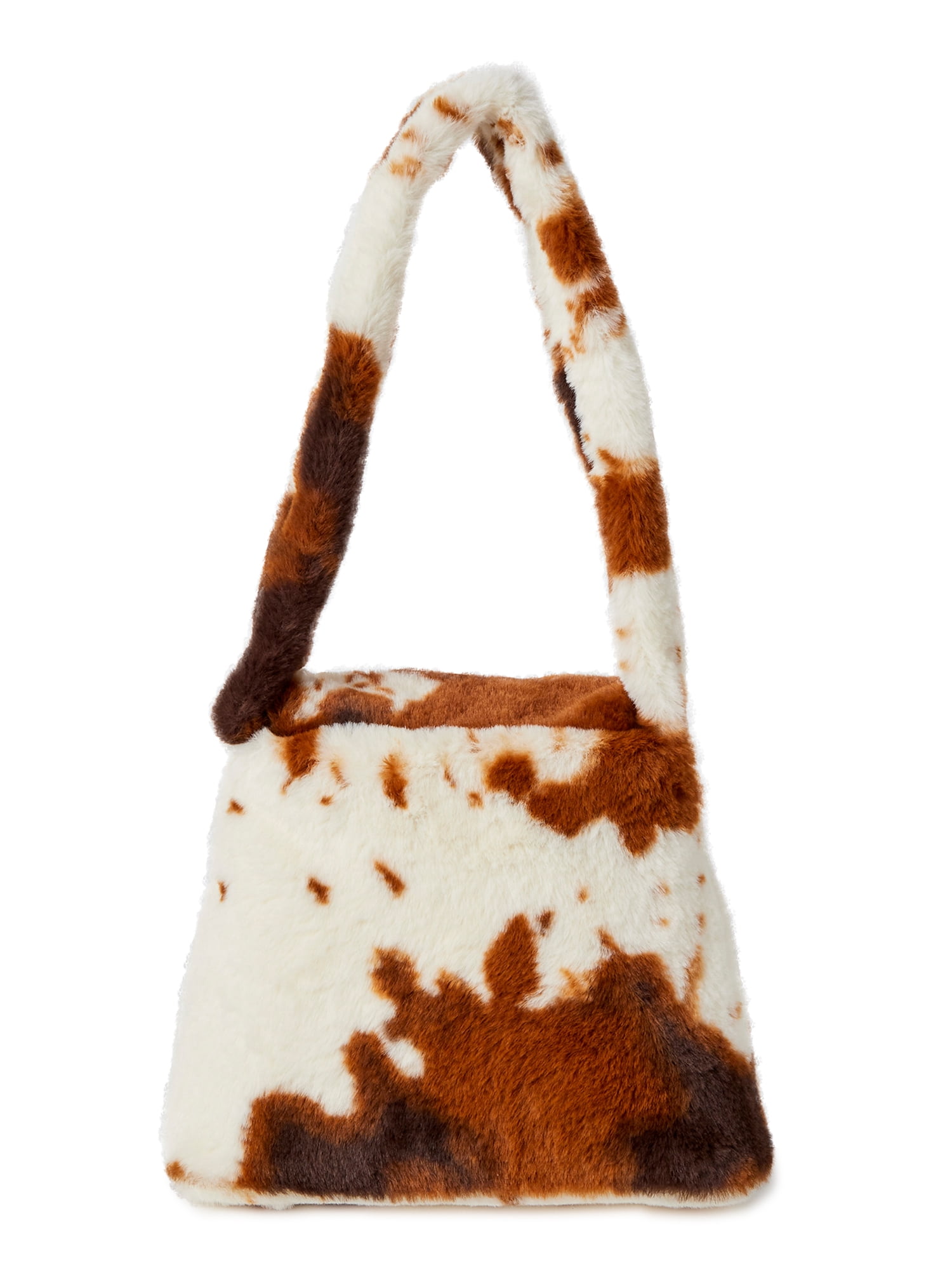 No Boundaries Women's Cow Print Layla Handbag Brown