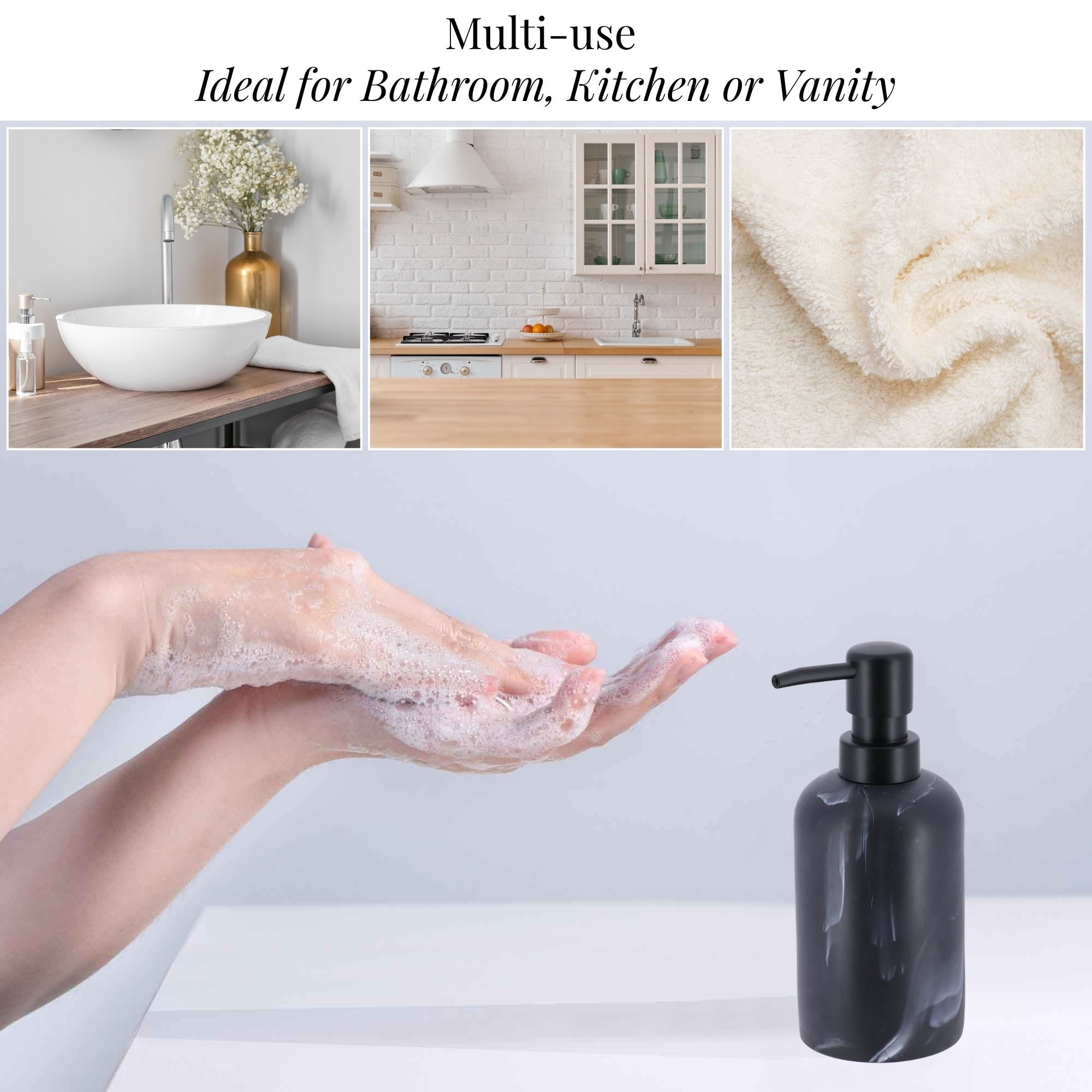 Evideco French home goods New Marble Matte 10 oz Commercial Soap & Lotion Dispensers