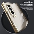 thumbnail image 4 of MonsDirect for 7.6 inch Samsung Galaxy Z Fold 4 5G 2022 Case, Clear Plating Frame Hard PC Back Shell With Screen Protector, Slim Anti-Drop Free Folding Hinge Protection for Galaxy Z Fold 4, Gold, 4 of 7