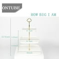 thumbnail image 2 of Ceramic 3-Tier Cake Stand, Porcelain Cupcake Dessert Stand, Tiered Serving Trays (Gold), 2 of 3