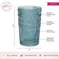 thumbnail image 3 of Kate Aspen Textured Striped Blue Drinking Glasses Set of 6 -13 oz Vintage Glassware Set Cocktail Glass Set, Juice Glass, Water Cups | Hostess Gift, Present for Newlyweds or New Home Owners, 3 of 7