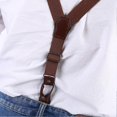thumbnail image 2 of Adult Button Buckles Suspenders Adjustable Belts Pants Trousers Braces Elasticity Strap Brown, 2 of 4