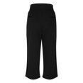 thumbnail image 7 of Womens Pull on Capri Pants with 4 Pockets Wide Waistband High Waisted Stretch Workout Yoga Split Capris, Black 2XL, 7 of 7