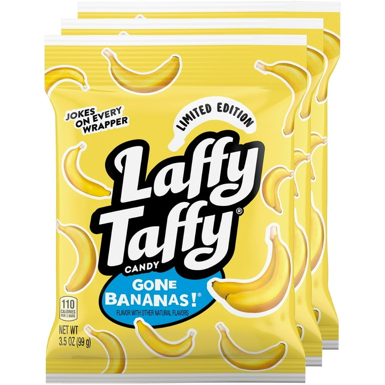 Ferrara, Laffy Taffy Mini Banana Bars, 3.5 oz, Chewy Banana Candy - Walmart.com Ferrara, Laffy Taffy Mini Banana Bars, 3.5 oz, Chewy Banana Candy - Walmart.com