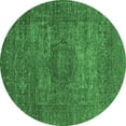 thumbnail image 1 of Ahgly Company Indoor Round Abstract Emerald Green Modern Area Rugs, 5' Round, 1 of 4