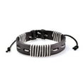 thumbnail image 5 of Ayyufe Pack Of 3 Retro Braided Wooden Beads Leather Bracelets Bangles for Men, 5 of 7