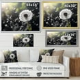 thumbnail image 4 of Designart "White Black Dandelion III" Floral Floater Framed Wall Art Living Room, 4 of 7