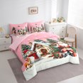 thumbnail image 3 of Castle Fairy Santa Claus Snowman 7Pcs Bedding Comforter Set for Kids Children Boys Girls,Merry Christmas Tree Queen Bedding Sets Super Cozy,Xmas Festival Theme Queen Sheet Sets, 3 of 8