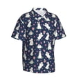 thumbnail image 2 of Daiia Rabbit And Flower Hawaiian Shirt for Men Gentle Cotton Regular Short Sleeve Casual-XX-Large, 2 of 9