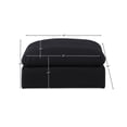 thumbnail image 5 of Meridian Furniture Comfy Black Linen Textured Fabric Ottoman, 5 of 5