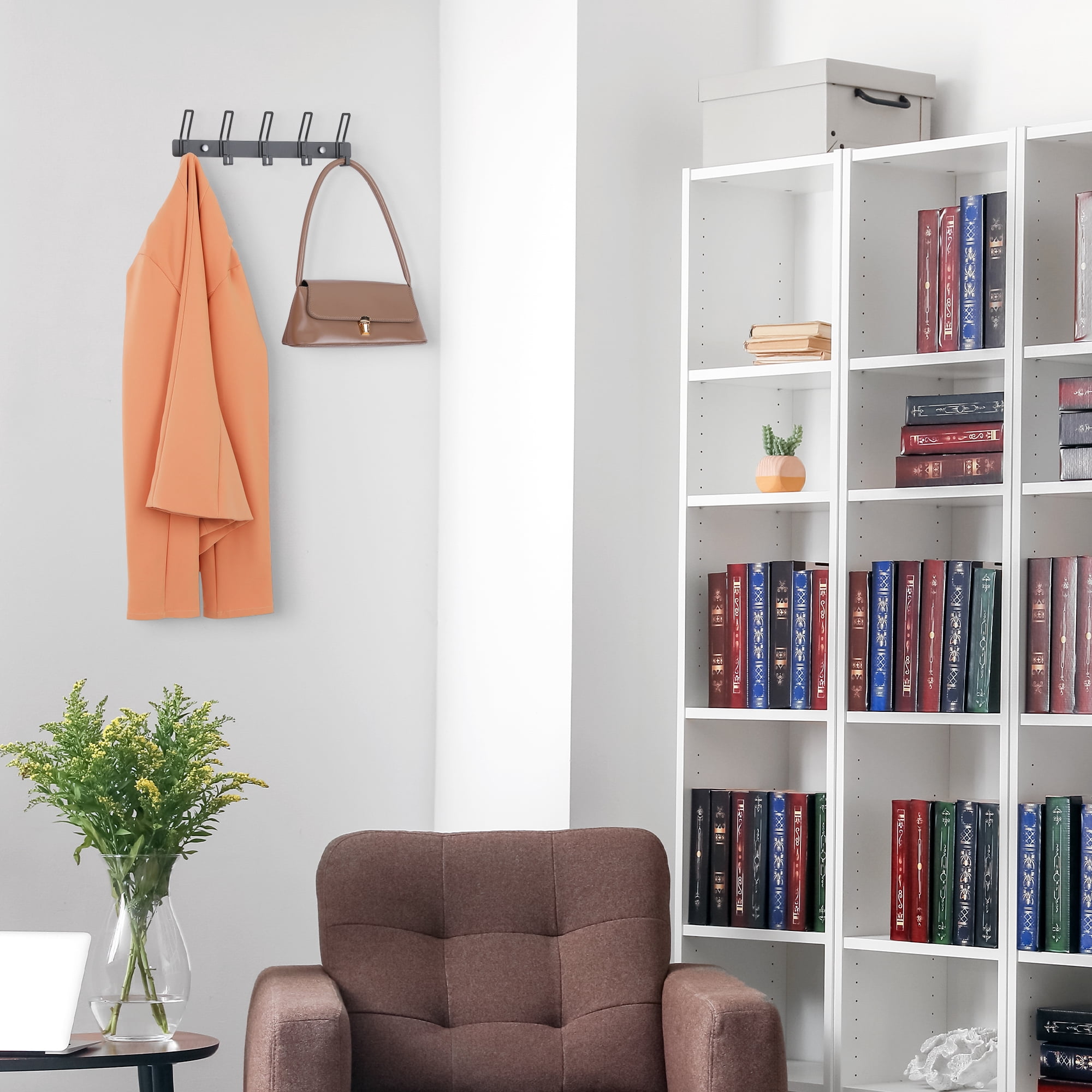 Unique Bargains Wall Mount Coat Rack Hook for Bathroom and Bedroom Organization Gray 5