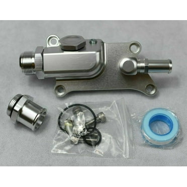 Happy19star Aluminum Coolant Housing – K20Z3 K24 With Straight Elbow Filler Neck, Silver