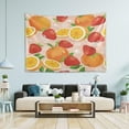 thumbnail image 5 of Fresh Fruits Orange Strawberry Tapestry Wall Hanging Tapestries Happy Colorful Hippie Psychedelic Art Polyester Carpet Wall Decorative for Living Room Bedroom 60x51inch Gift Decor, 5 of 7