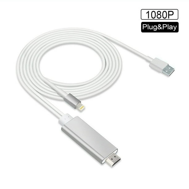 opnå Barmhjertige pence Lightning to HDMI Adapter Cable,iPhone iPad to HDMI Connector 1080P HDTV  Cable, Lightning Digital AV Adapter Cord for iPhone X 8 7 6Plus 5s iPad  Mini Air Pro iPod to TV Projector