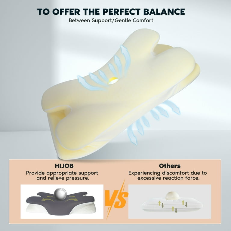 HIJOB Memory Foam Ergonomic Cervical Neck Support Bed HIJOB Memory Foam Ergonomic Cervical Neck Support Bed