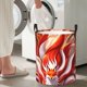 thumbnail image 5 of Balery Red Sun Flame Fox Cesta de ropa redonda con asas, impermeable, independiente, para ropa, juguetes, dormitorio y familia-Small, 5 of 6