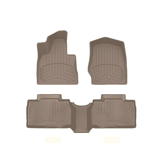 WeatherTech FloorLiner HP Custom Fit Floor Mats compatible with Ford Explorer ST, Explorer - 1st & 2nd Row, Tan