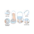 thumbnail image 3 of BLISSFUL STEP Peep Toe Flower Rhines Slingback Clear Block Heels Sandals for Women Light Blue 9.5, 3 of 6