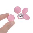 thumbnail image 4 of Uxcell 20Pcs Leather Covered Button Metal Round Sewing Buttons Pink, 4 of 7