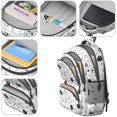 thumbnail image 4 of Baseballs Caps Black Pattern Backpack for School, Cute School Bag with Adjustable Shoulder Straps and Padded Back, 16.9"x12.6"x5.9", 4 of 4