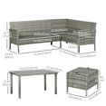 thumbnail image 3 of Outsunny 5 Pieces Wicker Patio Furniture Set with Cushions, Navy Blue, 3 of 10