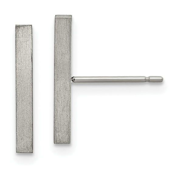 Primal Steel Titanium Brushed Bar Post Earrings