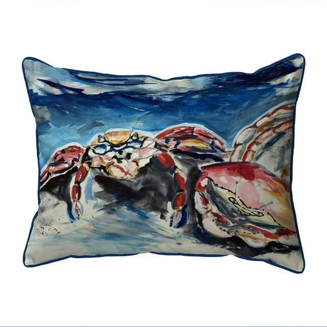 Betsy Drake SN1196 11 x 14 Po Deux Crabes Rouges Oreiller Intérieur et Extérieur & 44; Petit