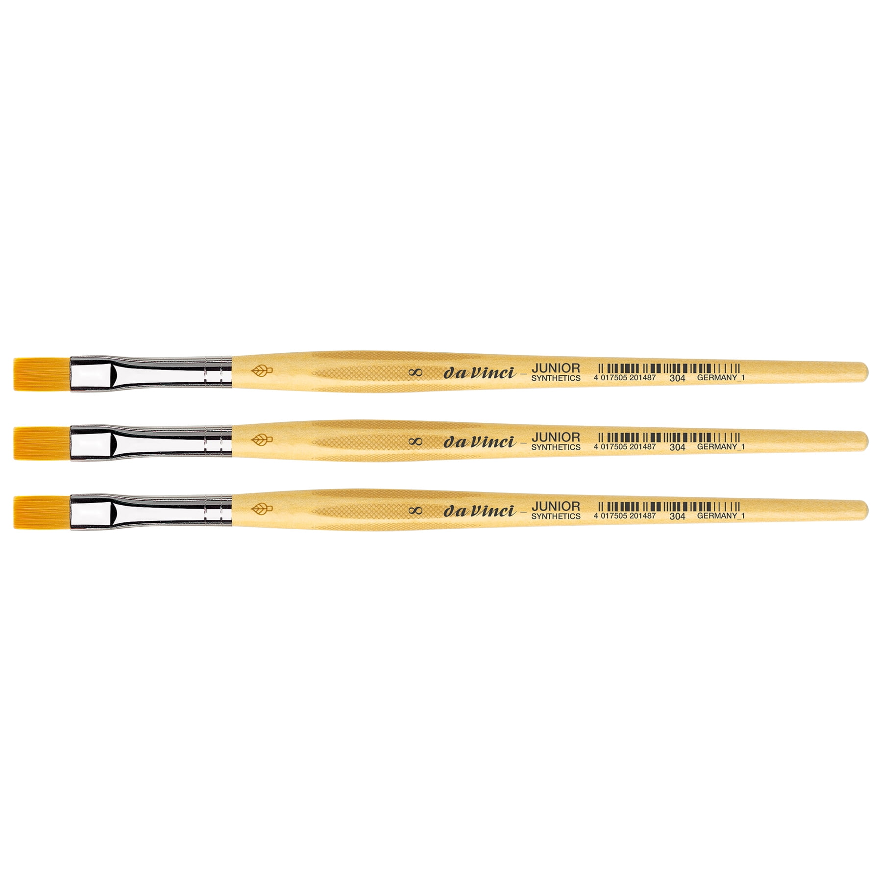 da Vinci JUNIOR Synthetics Student Brush, Synthetic, Tempera, Round, Series 304, Size 8, Pack of 3