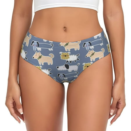 Womens Underwear - Cute Dog sleep Puppy No Show Seamless Underwear for Women  Soft Comfort Stretch Women s Panties  Hipster Ladies Panties Bikini Underwear Briefs