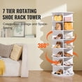 thumbnail image 2 of KFFKFF 7-Level Circular Shoe Rack, 360° Rotational Footwear Display, Revolving Shoe Storage Carousel, Convenient Shoe Organization Stand, Perfect for Bedroom, Living Room, Entryway, in White, 2 of 9