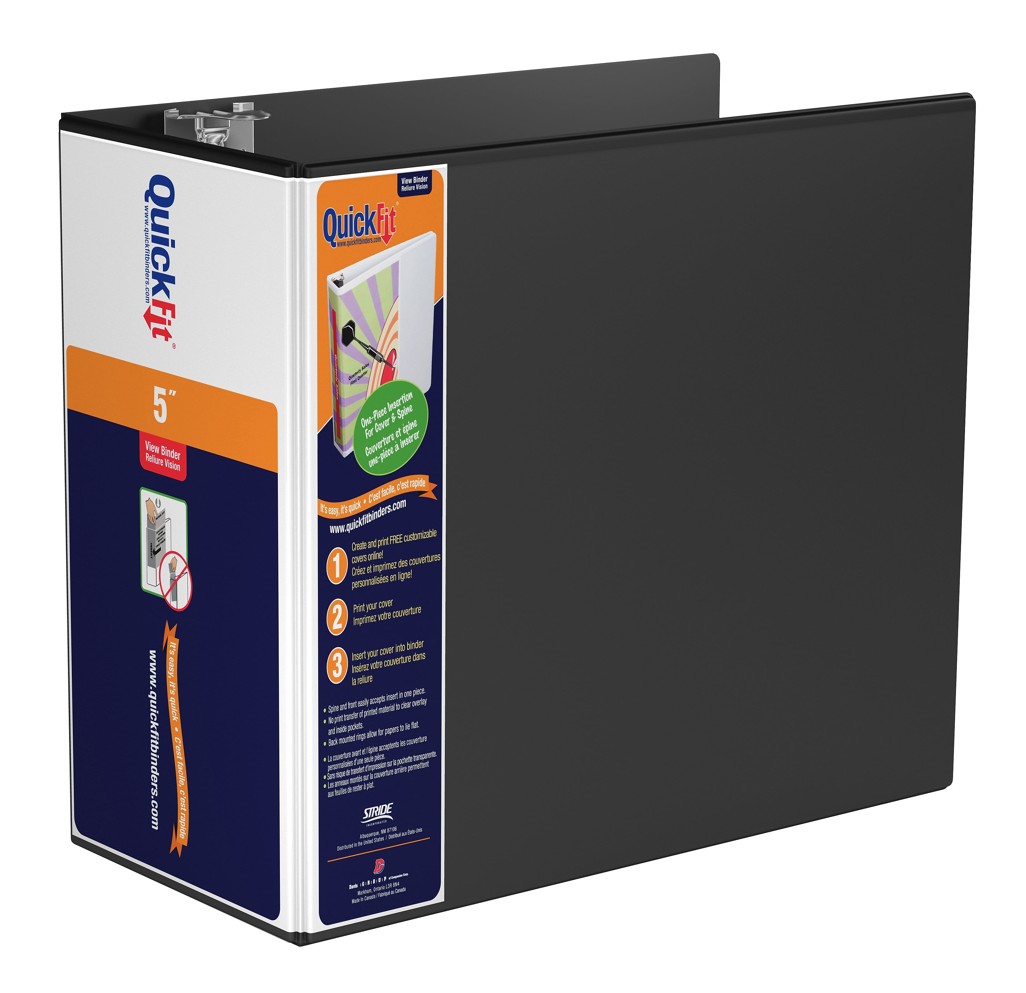 Staples QuickFit DRing View Binder 5" Black (87071) 24341279 Walmart