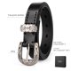 thumbnail image 1 of Catelles Vintage Engraved Silver Alloy Buckle Black Leather Belt for Women, Classic Western Style, Wear-resistant Breathable,Gift Box Width 0.95 inches, 1 of 10